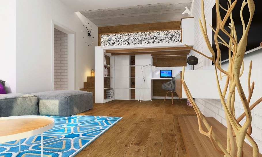 Кровать чердак в интерьере