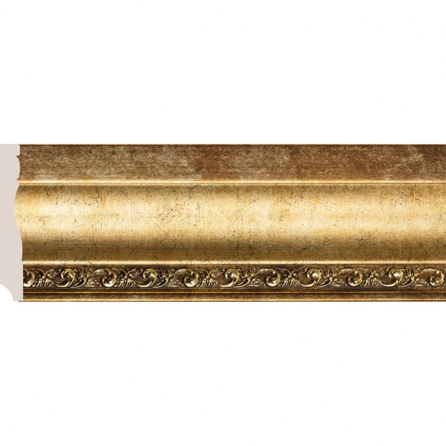 Багет интерьерный Cosca, плинтус потолочный 60, "золото"