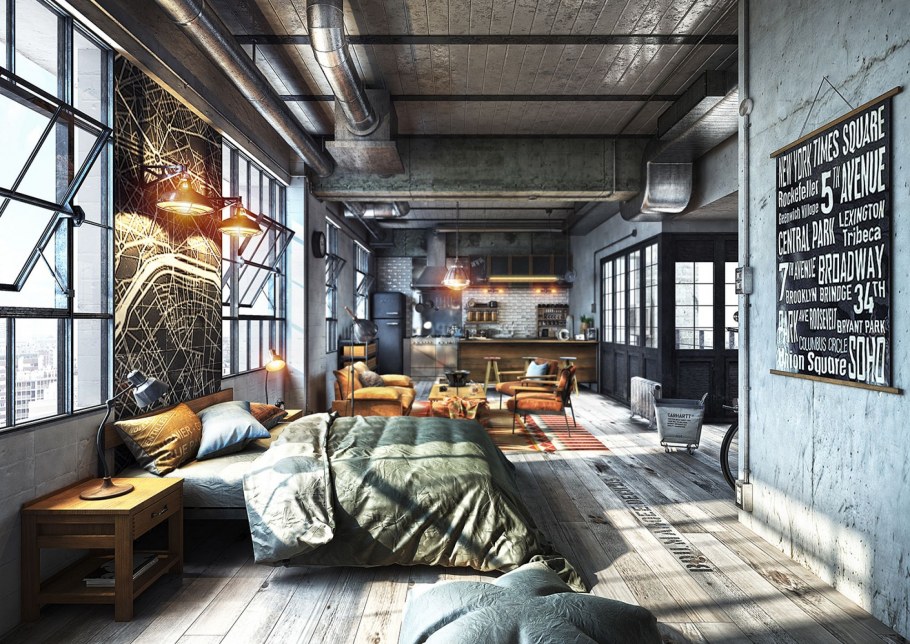 Картины для гостиной в стиле лофт