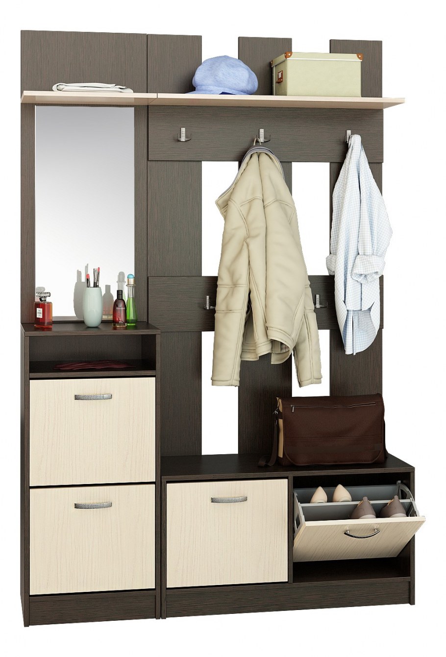 Комплект для прихожей мастер Ольга-3, цвет: венге/дуб молочный