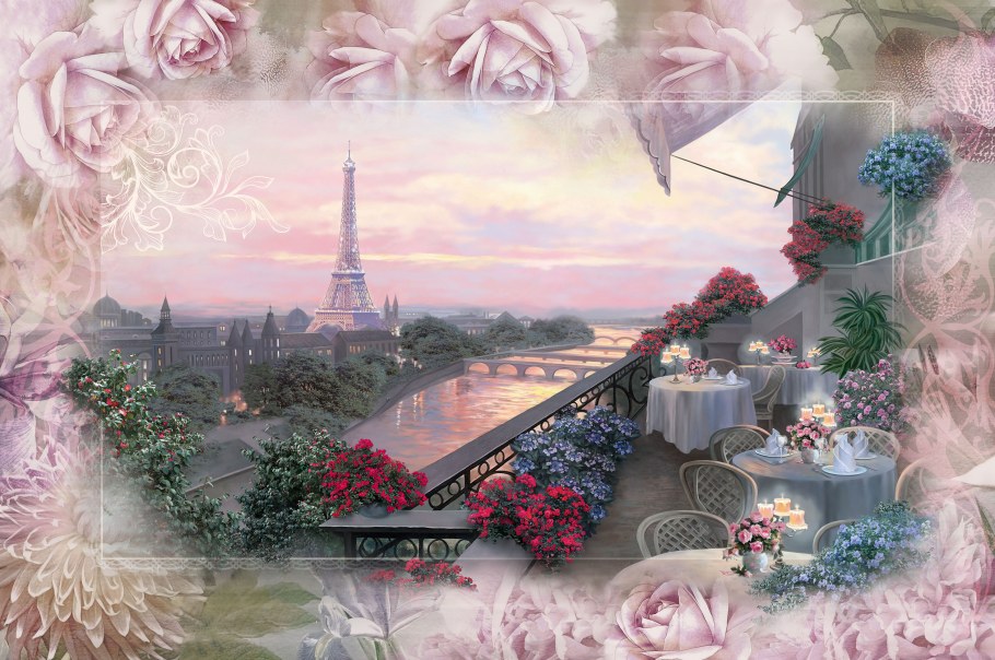 Париж кафе Эйфелева башня