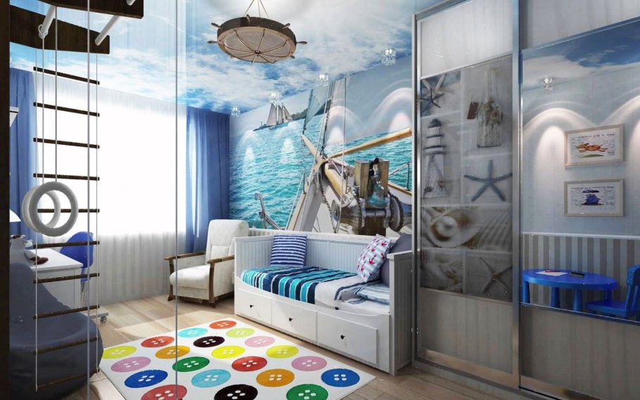 Комната для мальчика 3 лет в стиле морском