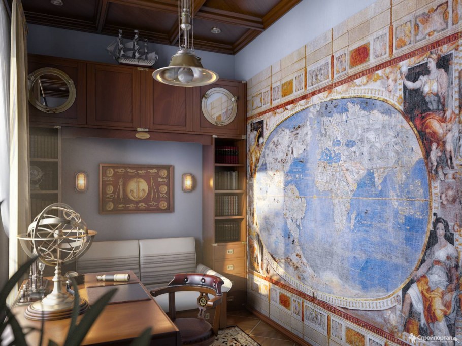 Кабинет в морском стиле