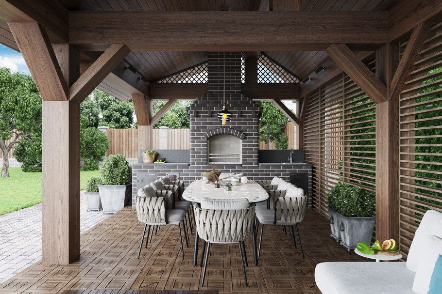 Беседки террасы веранды патио барбекю