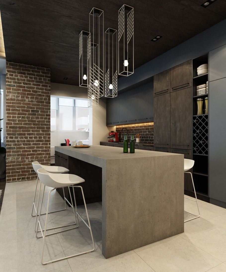 Интерьер kuxnya Loft