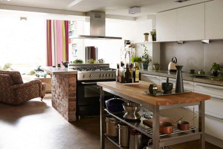 Стол-остров для кухни лофт