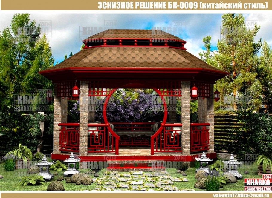 Китайская крыша для беседки