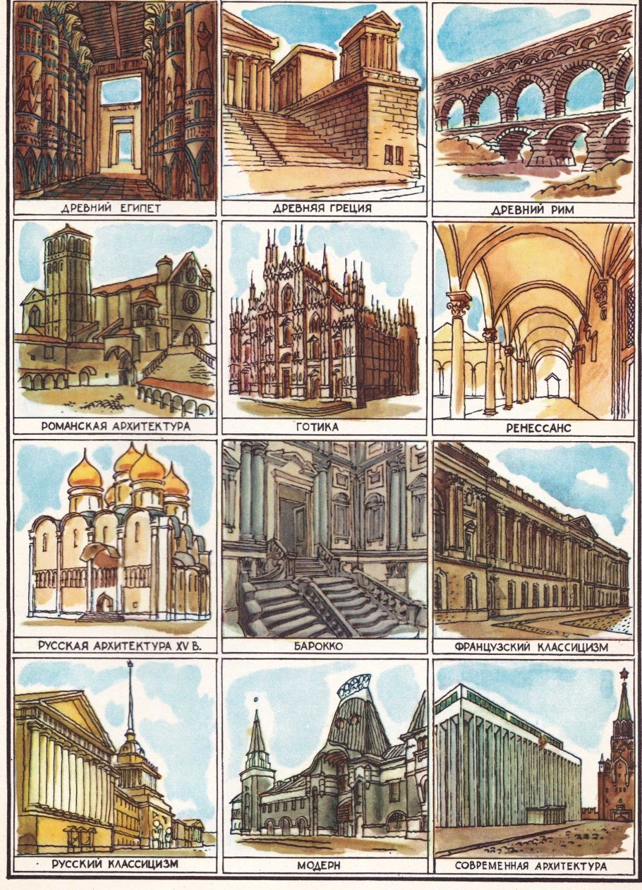 Архитектурные стили коллаж