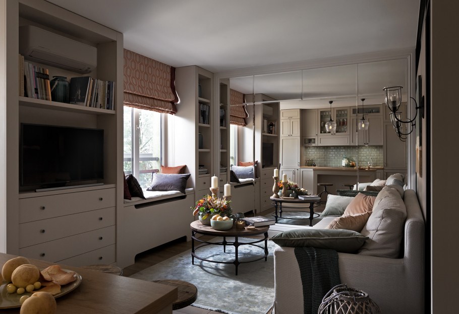 Уютная кухня гостиная