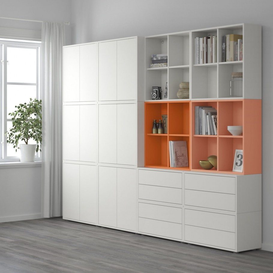 ВИСТХУС гардероб, серый, белый63x59x216 см