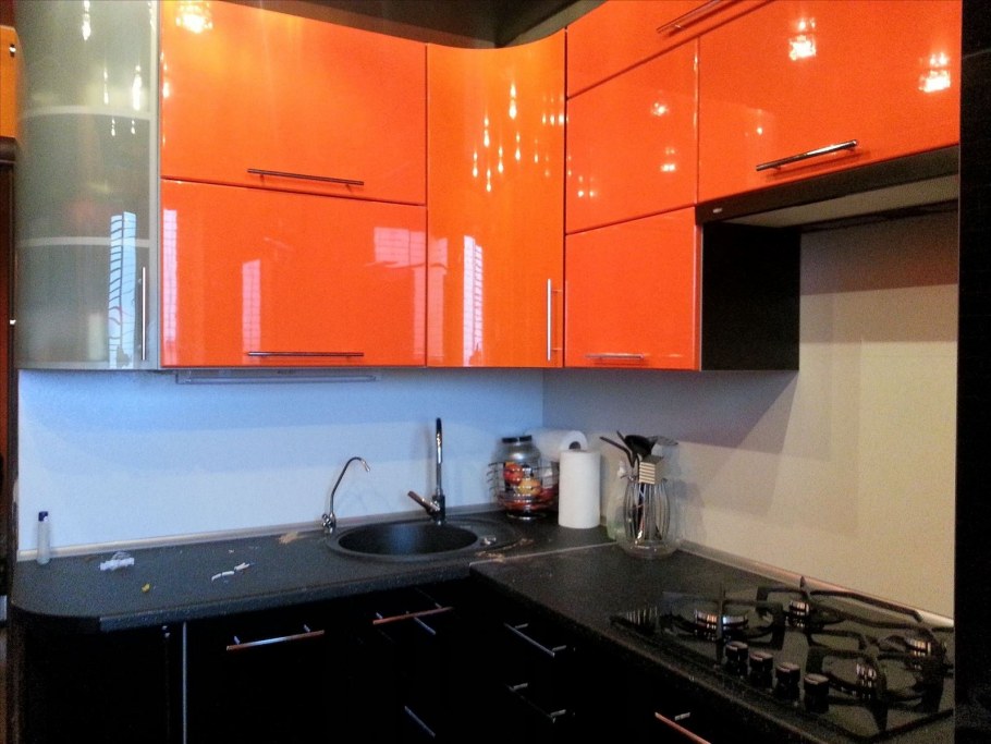 Кухня оранж и графит