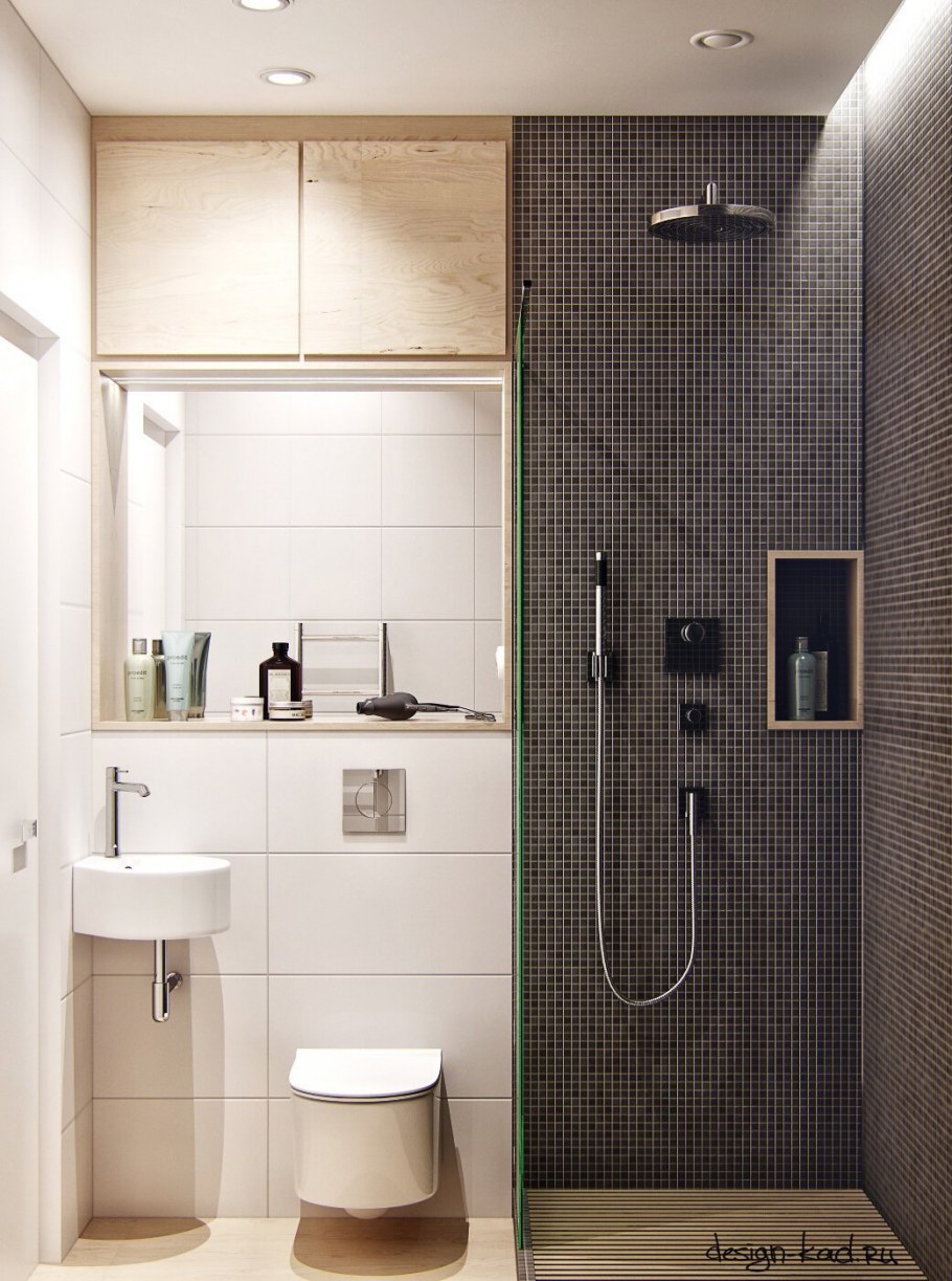 Санузел 4.1 кв.м с душевой 1200х800