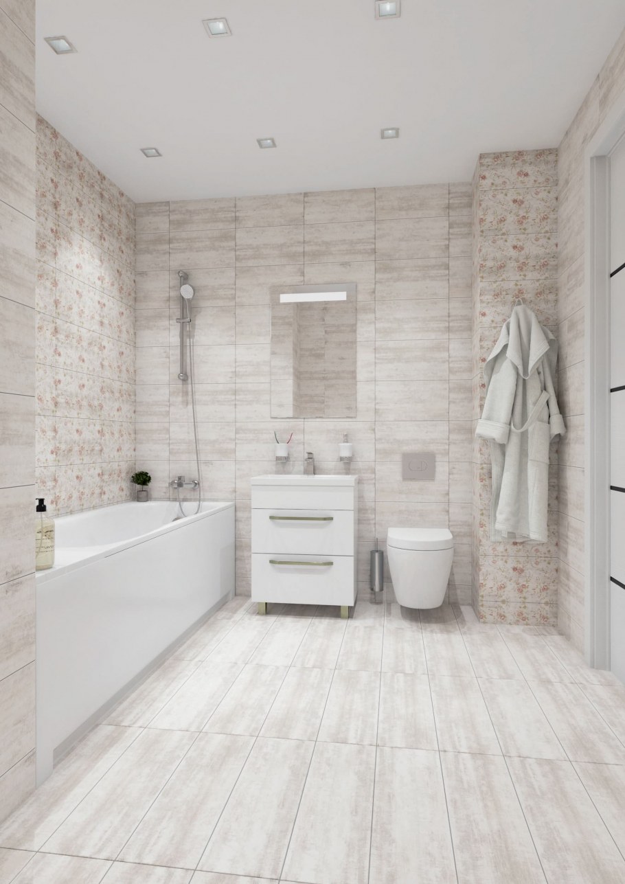 Плитка Shabby Shick в туалете