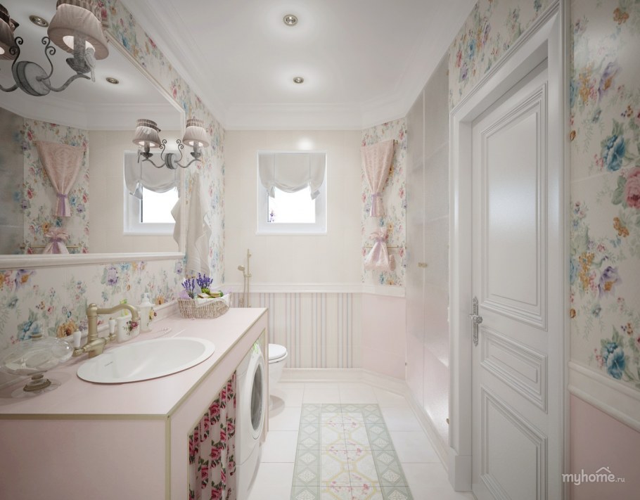 Плитка в ванную в стиле Прованс