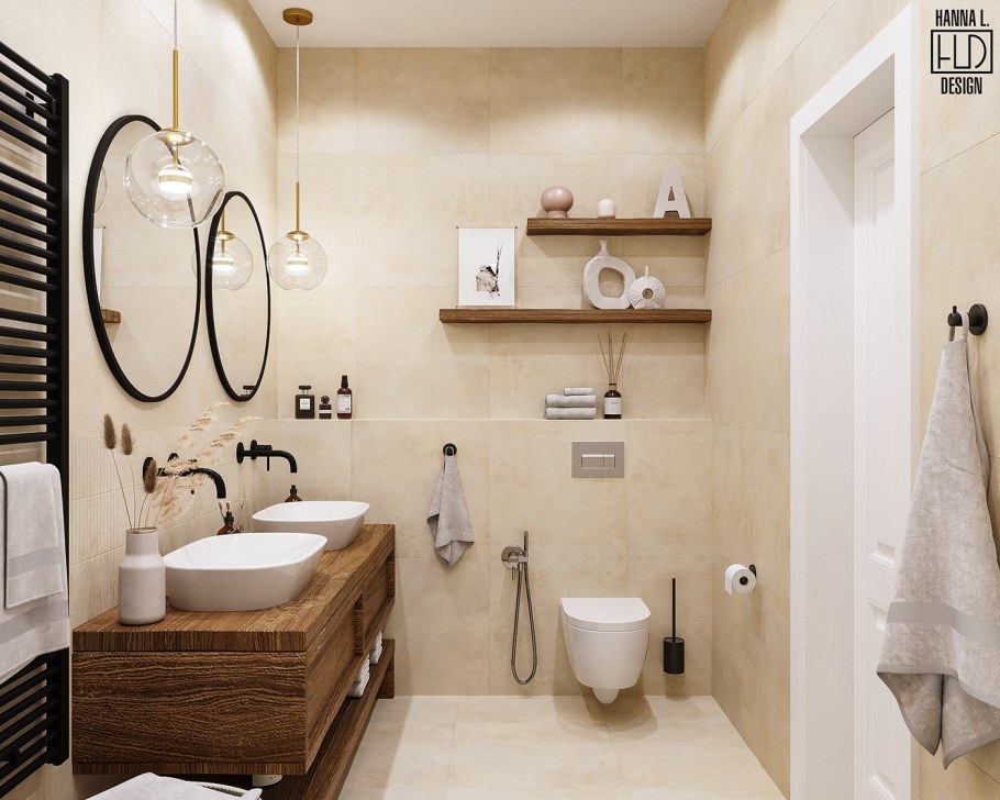 Совмещенный санузел в стиле лофт