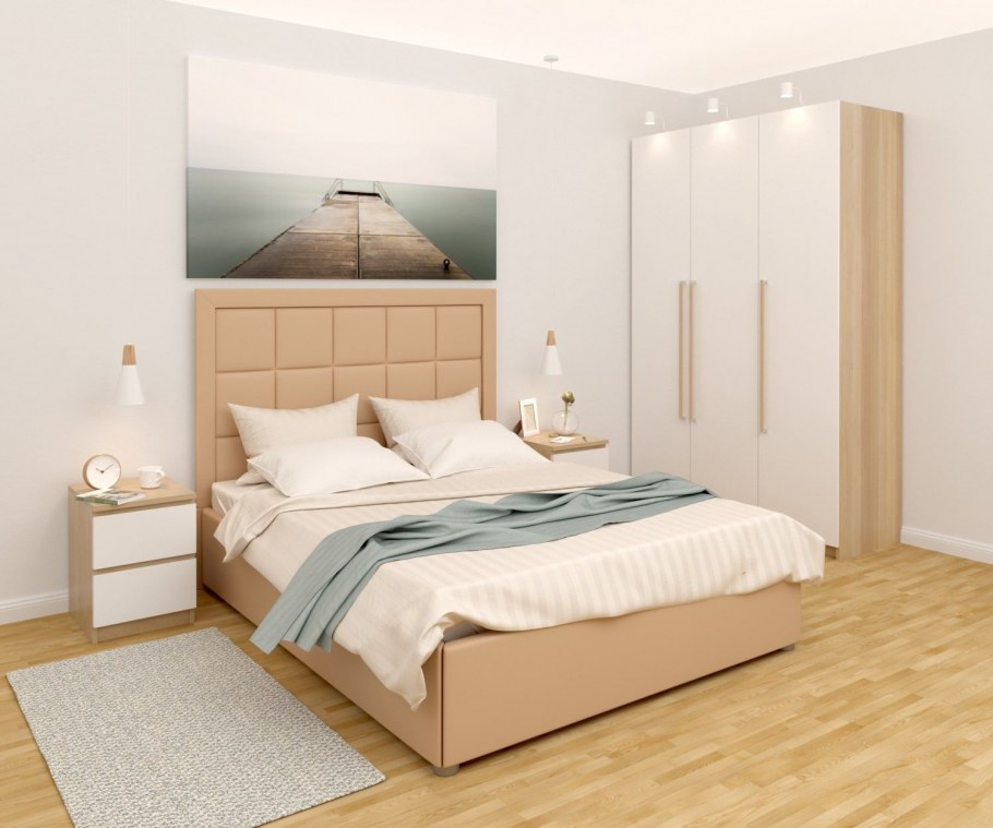 Спальный гарнитур с полками над кроватью