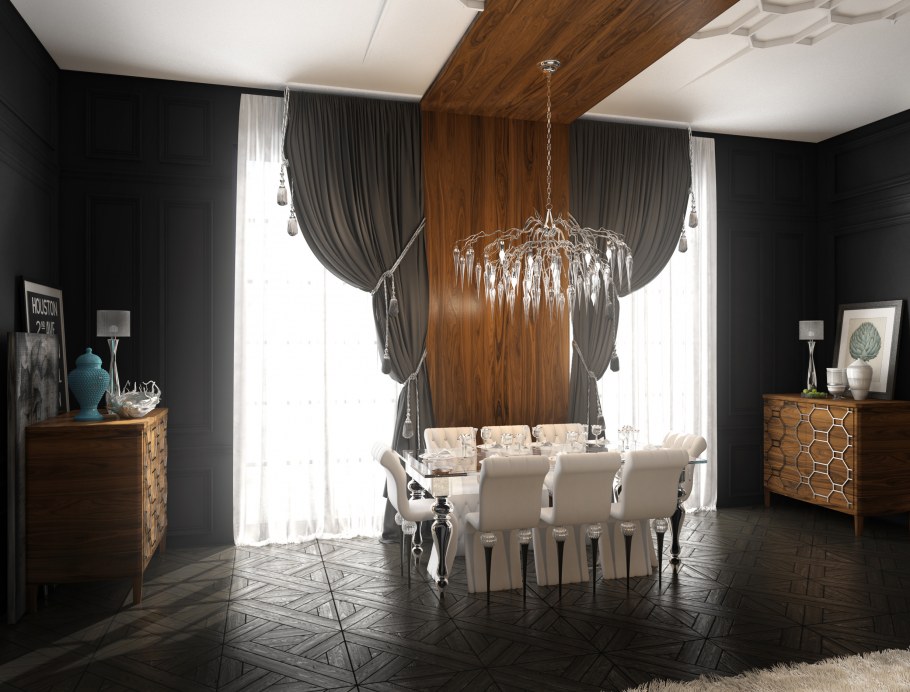 Дерево в интерьере арт деко