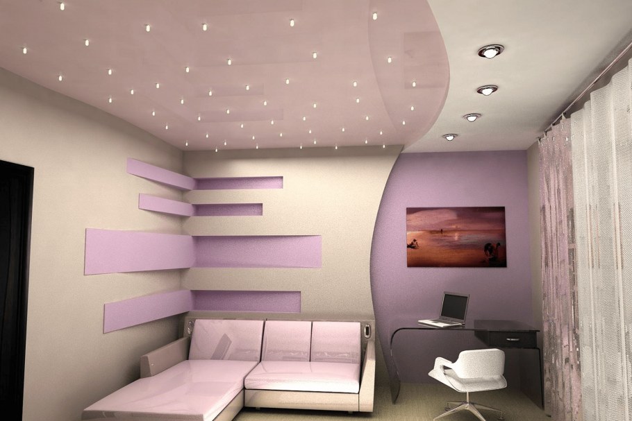Навесные потолки в маленькой комнате