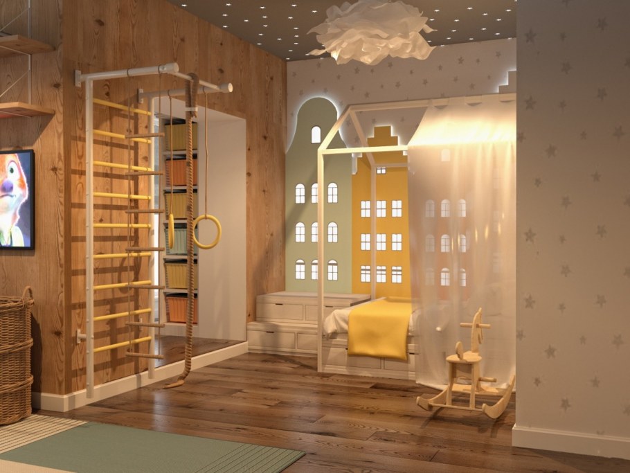 Детская на мансарде