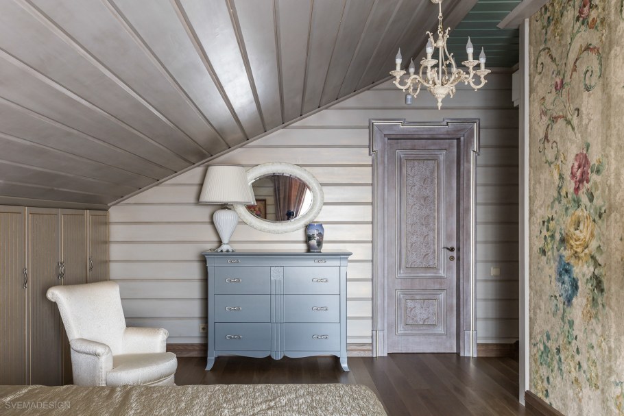 Вагонка покрашенная в серый цвет