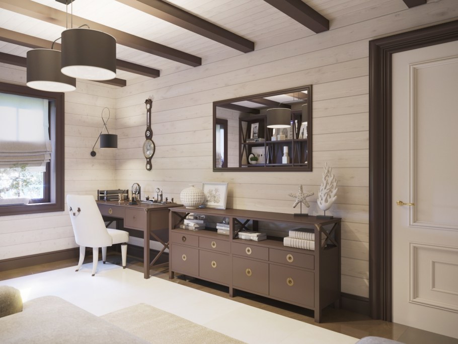 Дизайн дома отделанного вагонкой