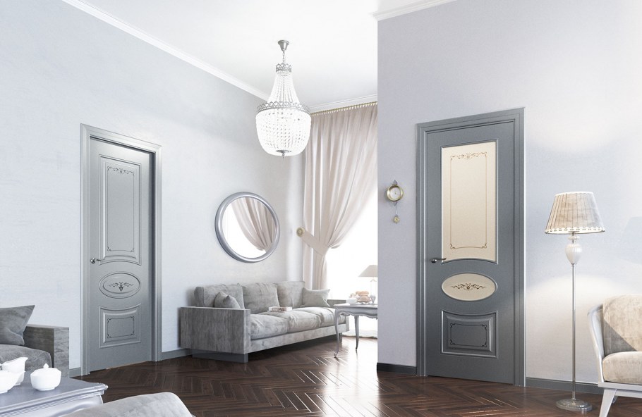 Дверь Аура эмаль белая в интерьере