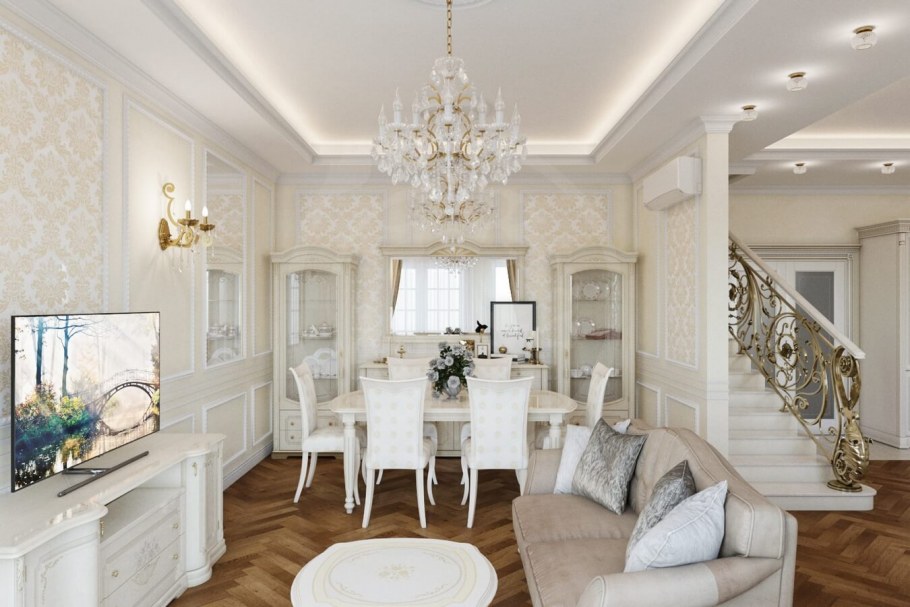 Интерьеры таунхаусов в классическом стиле