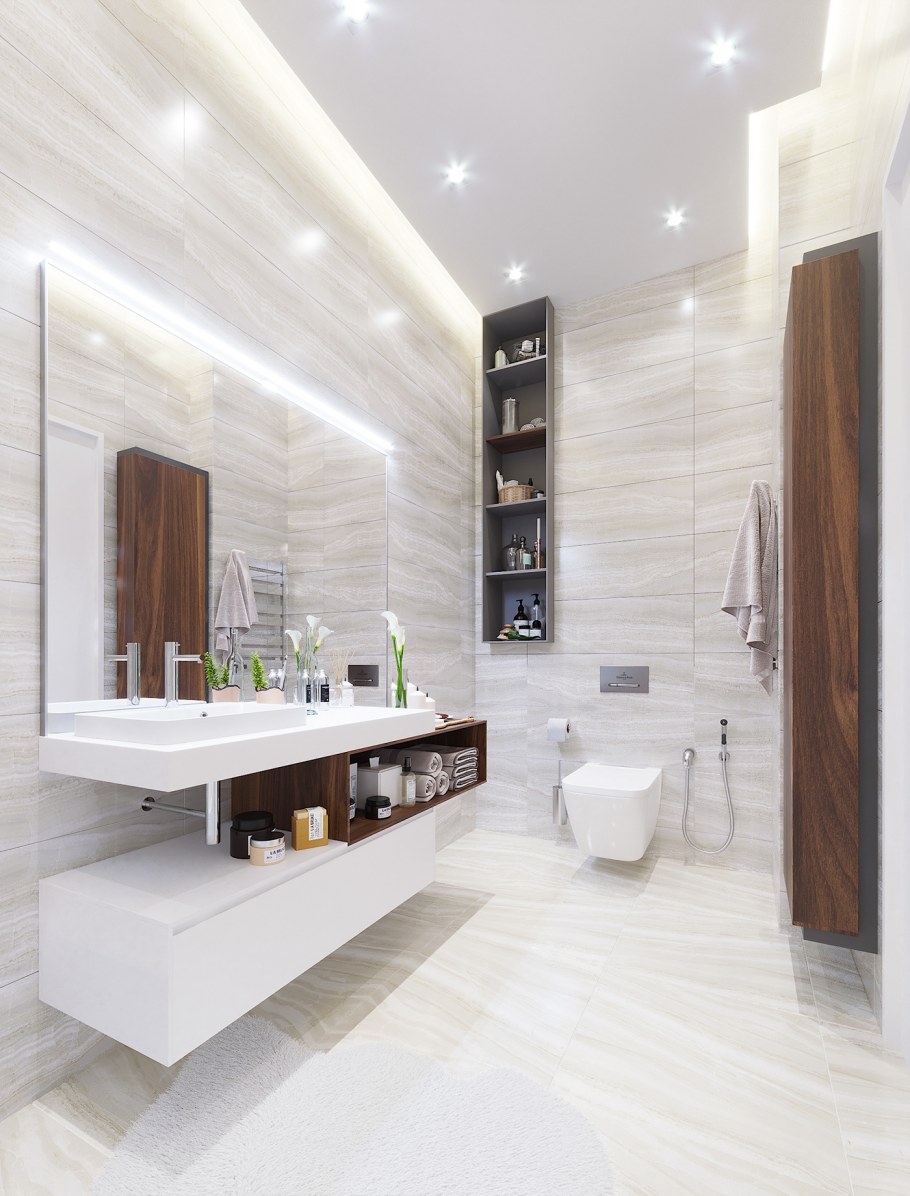 Санузел белый в частном доме