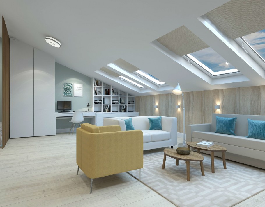 Кухня с гостиной в таунхаусе