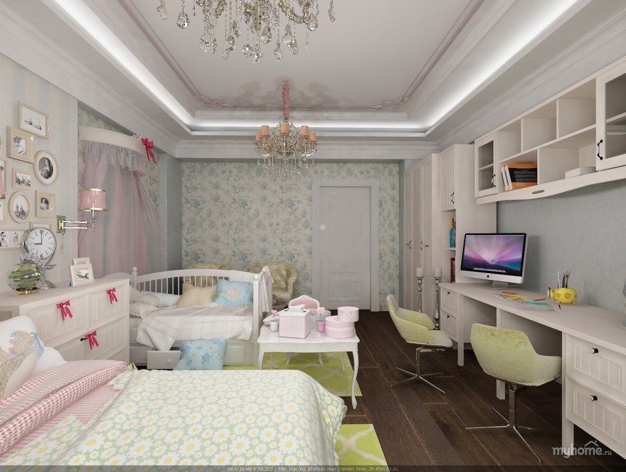 Комната для двух девочек с балконом