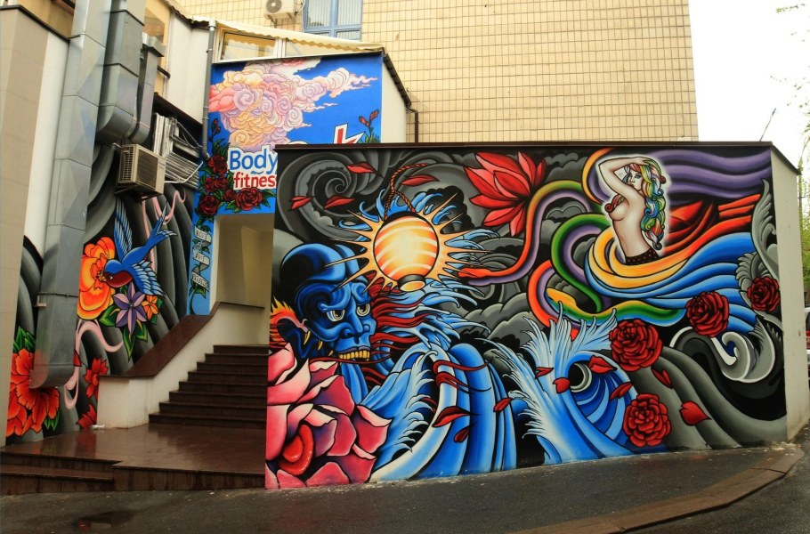 Австрийские Альпы роспись фасада