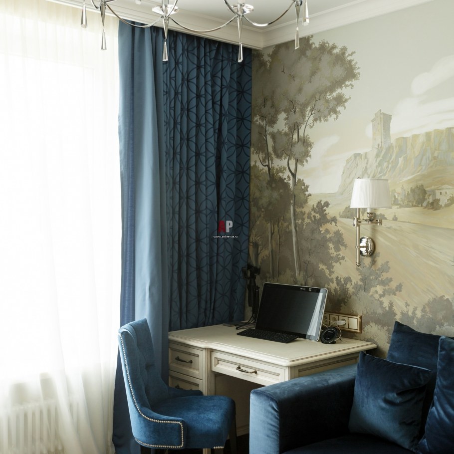 Комната кабинет с диваном