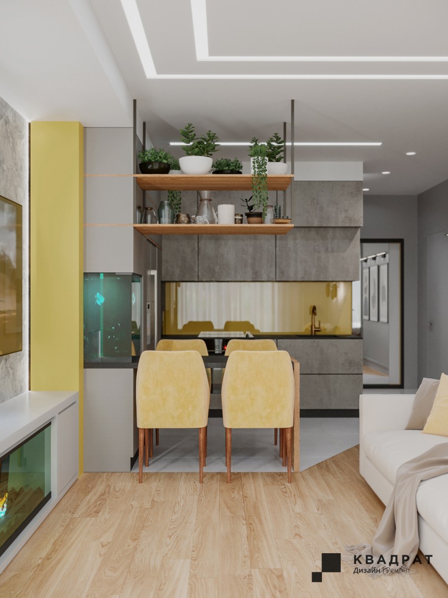 Интерьер кухни-гостиной