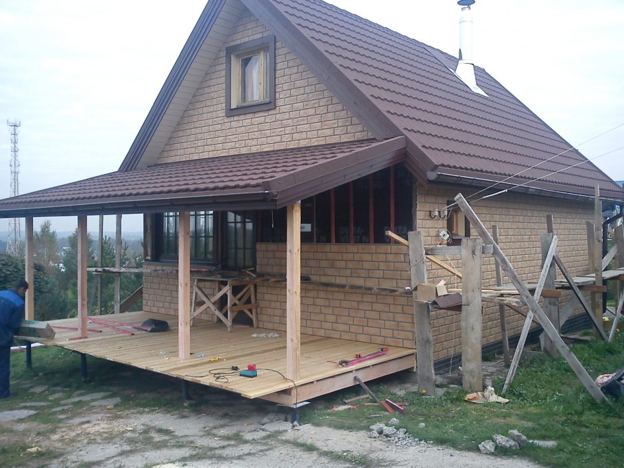 Пристройка веранды к дому