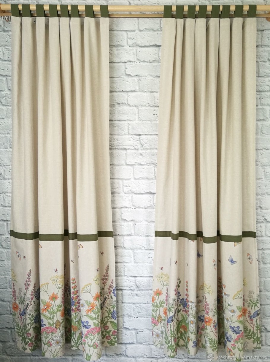 Льняные шторы в гостиную