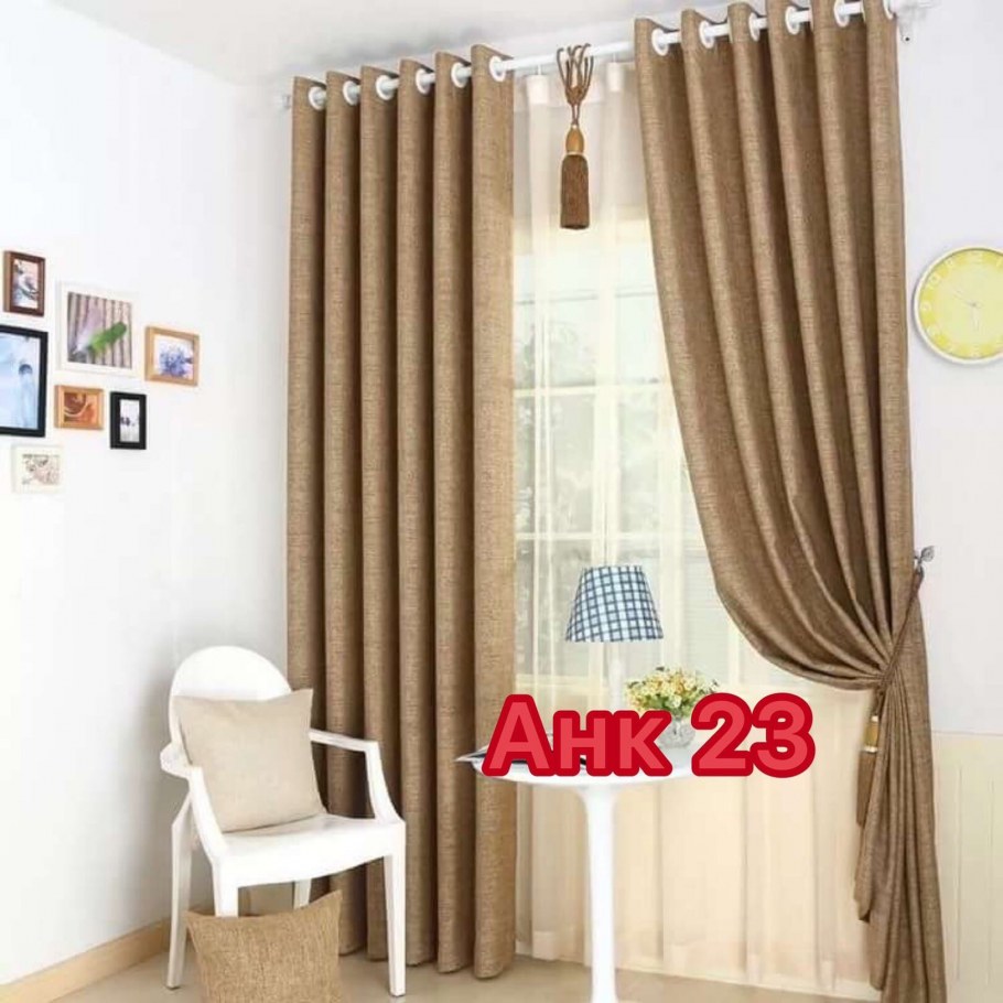 Льняные шторы на завязках
