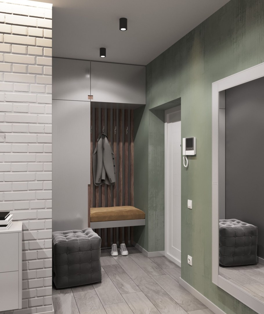 Прихожая в серых тонах