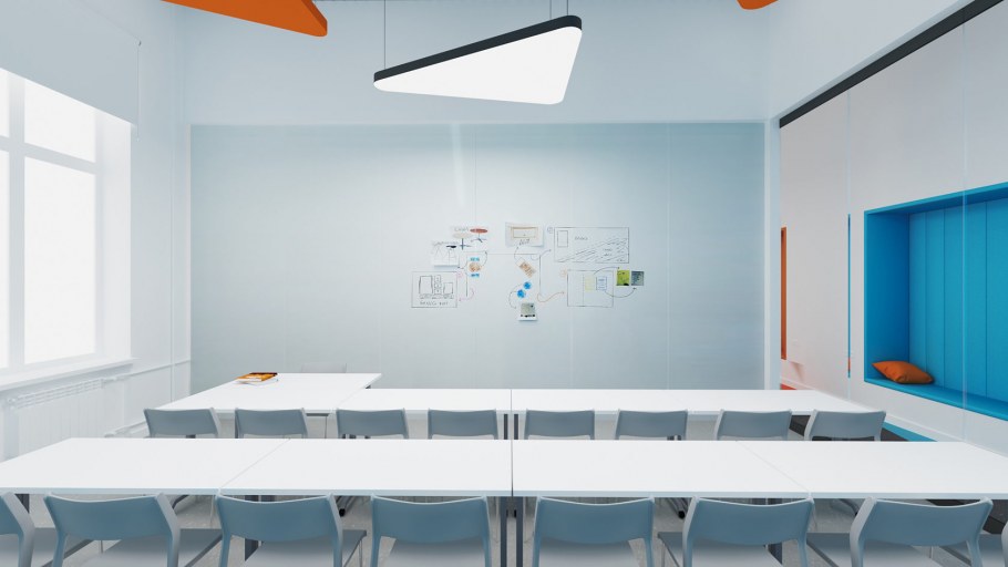 Современный школьный коридор