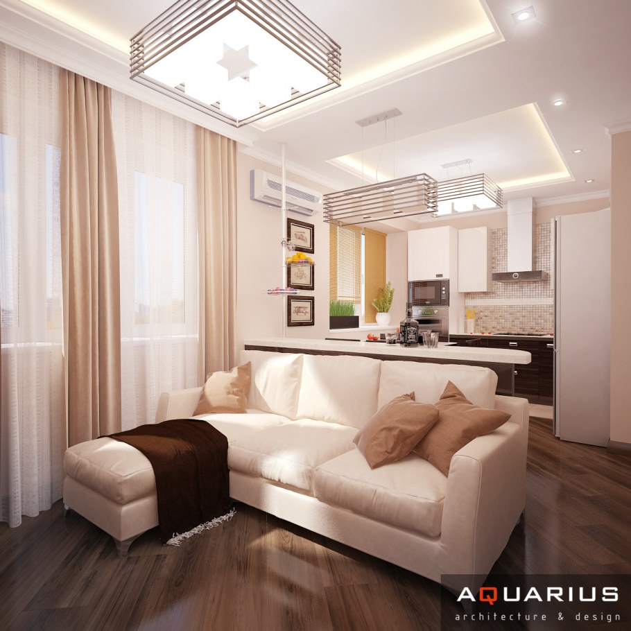 Гостиная в трехкомнатной квартире