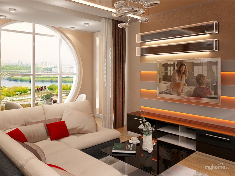 Интерьеры квартир трехкомнатных