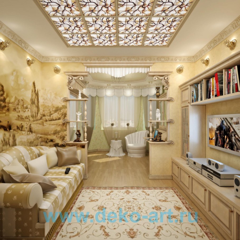 Интерьер зала в двухкомнатной квартире