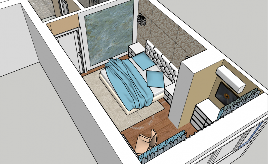 Типы спален вид сверху