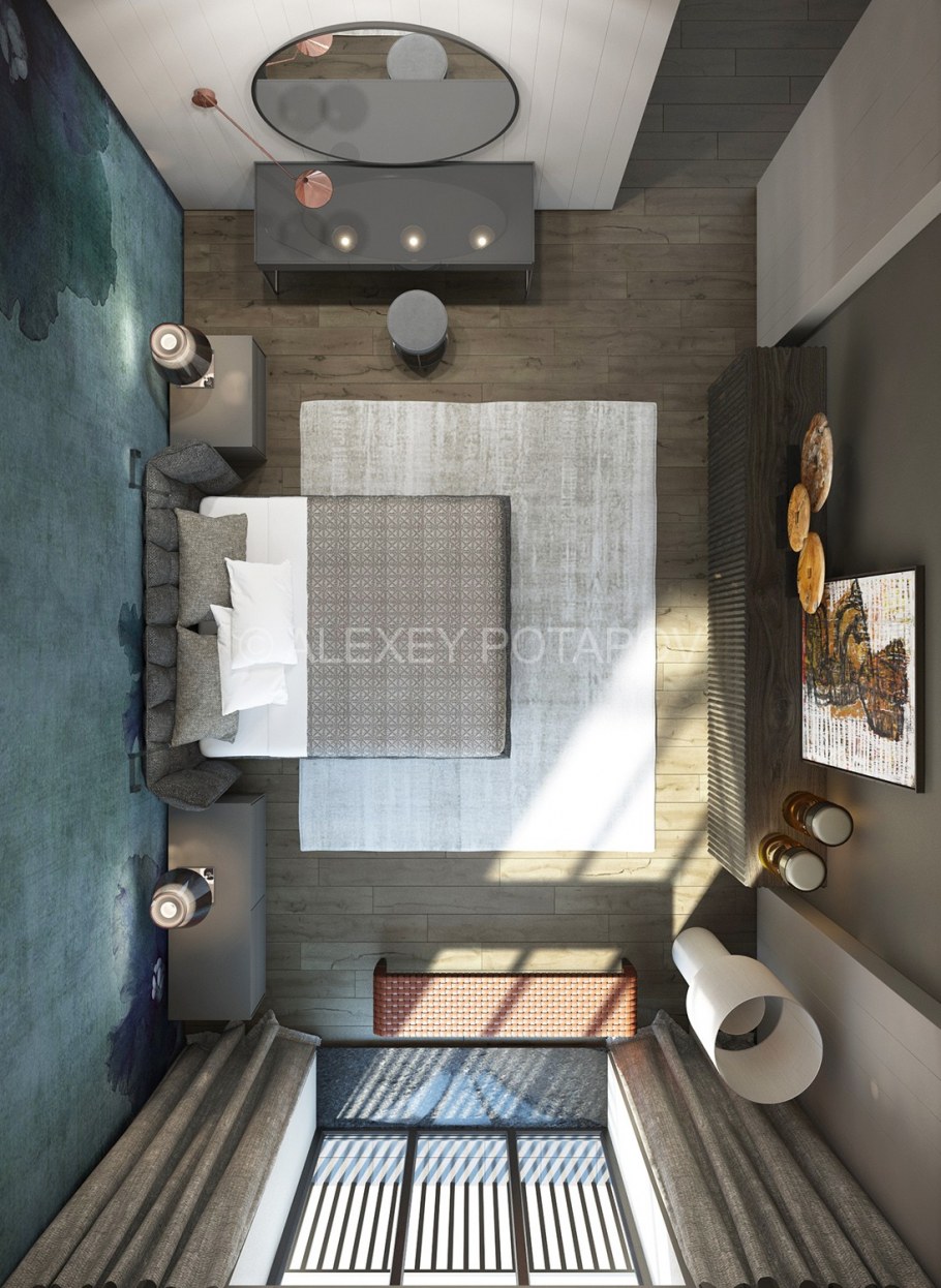 Спальная комната вид сверху