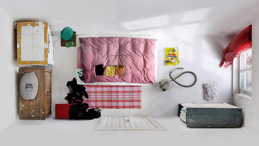 Спальня вид сверху 3d