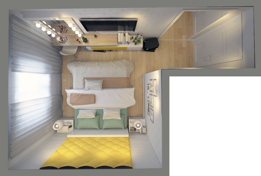 Комната 12 кв м вид сверху