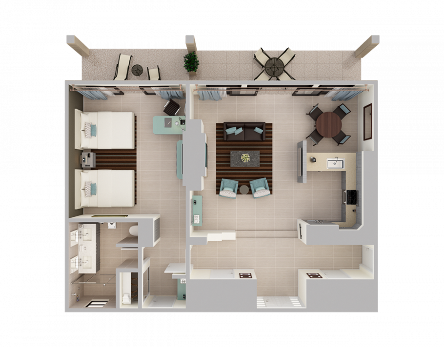 Комната с кроватью