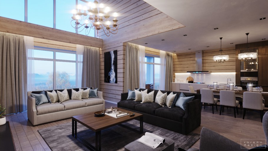 Гостиная с вторым светом Шале