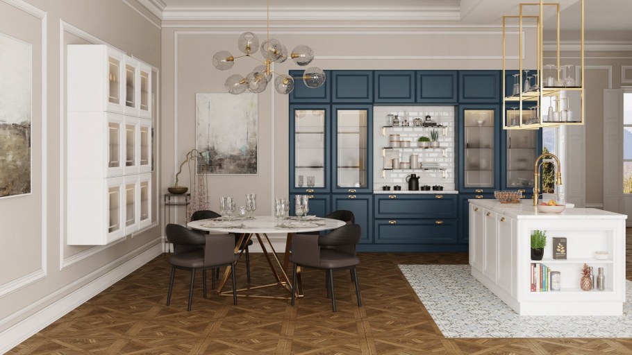 Кухни Неоклассика с полками