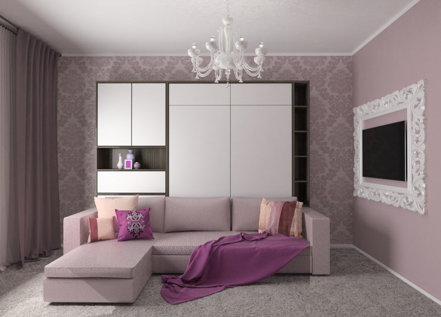 Шкаф кровать с угловым диваном трансформер