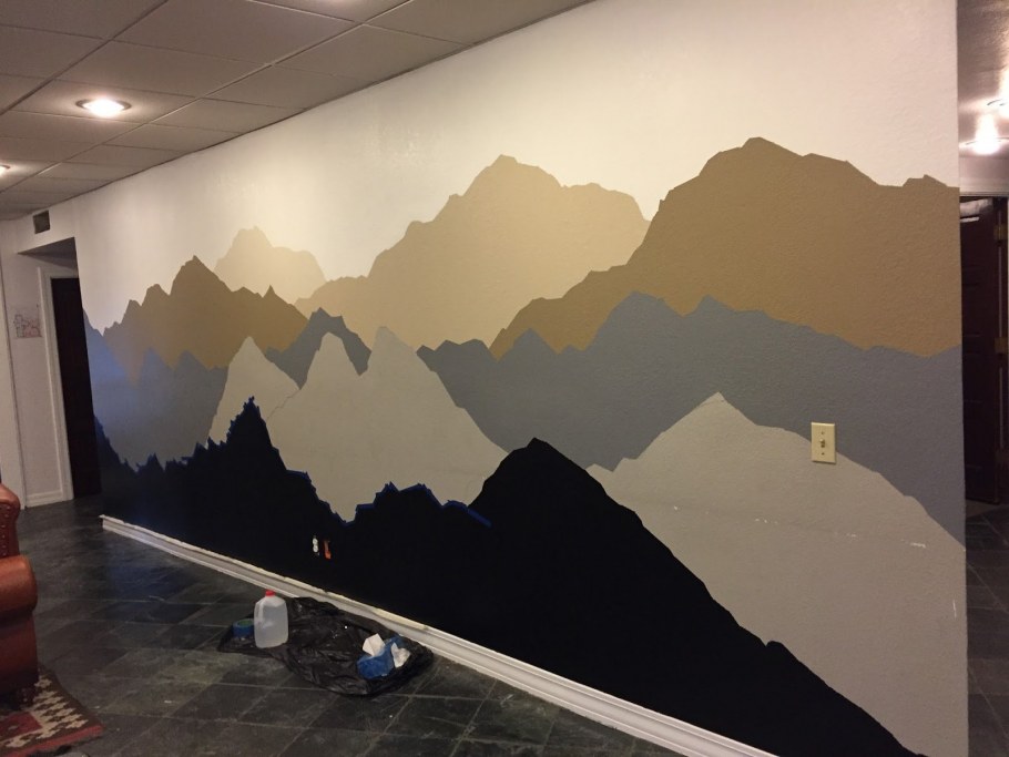 Покраска стен с переходом цвета